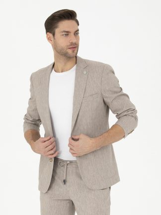 کت مردانه قهوه ای روشن پیرکاردین