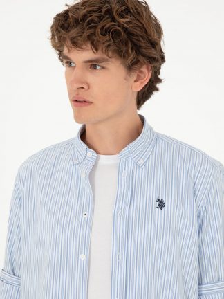 پیراهن مردانه آبی یو اس پولو