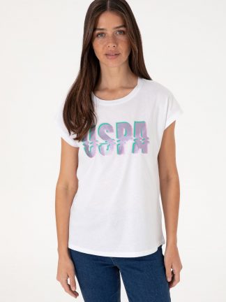 تیشرت زنانه سفید یو اس پولو