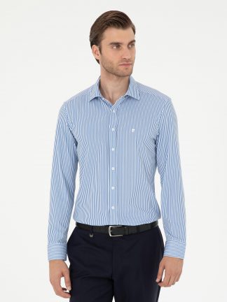 پیراهن مردانه آبی پیرکاردین