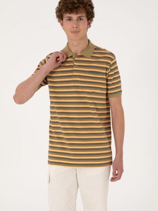 پولوشرت مردانه خاکی روشن یو اس پولو