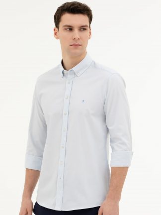 پیراهن مردانه آبی روشن پیرکاردین