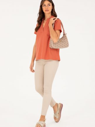 شلوار کتان زنانه طوسی یو اس پولو