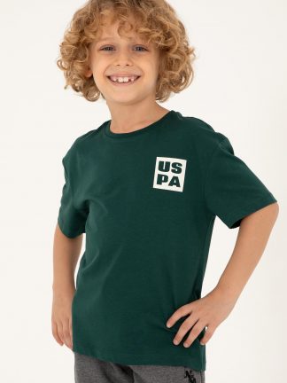 تی شرت پسرانه سبز تیره یو اس پولو
