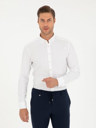 پیراهن مردانه سفید پیرکاردین