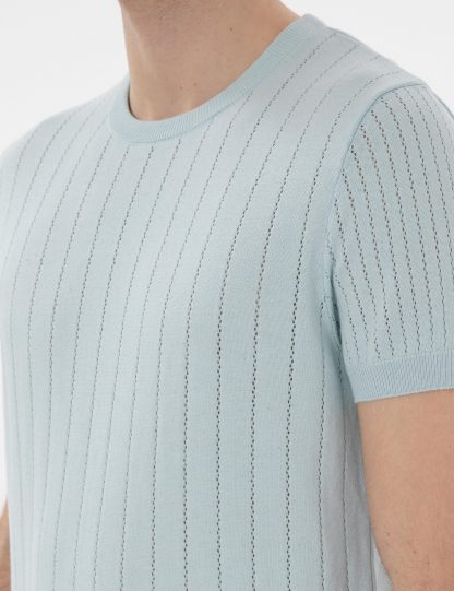 تی شرت مردانه آبی فیروزه ای پیرکاردین