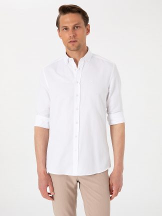 پیراهن مردانه سفید پیرکاردین