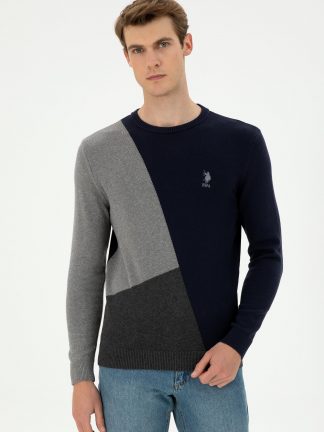 پلیور مردانه سرمه ای یو اس پولو