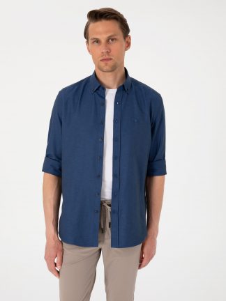 پیراهن مردانه سرمه ای پیرکاردین