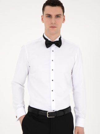 پیراهن رسمی مردانه سفید پیرکاردین