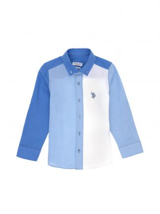 پیراهن پسرانه آبی یو اس پولو