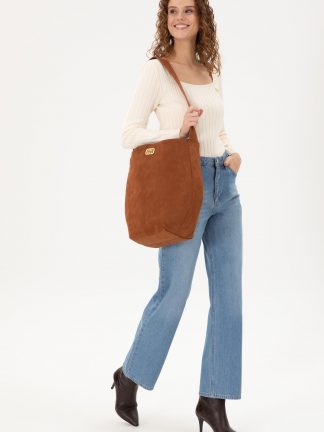 کیف زنانه قهوه ای یو اس پولو