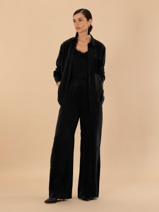 شلوار پارچه ای زنانه مشکی پیرکاردین