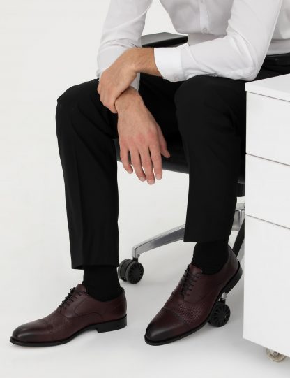 کفش رسمی مردانه زرشکی پیرکاردین