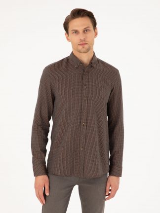 پیراهن مردانه قهوه ای پیرکاردین