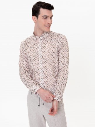 پیراهن مردانه خاکی روشن پیرکاردین