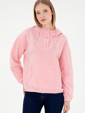 هودی زنانه صورتی پودری یو اس پولو