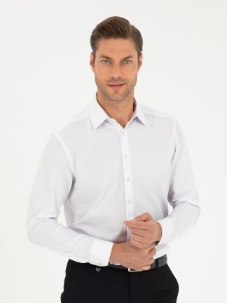 پیراهن مردانه سفید پیرکاردین