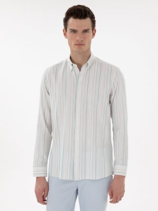 پیراهن مردانه نعنایی تیره پیرکاردین