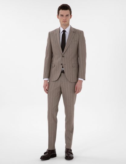 کت و شلوار مردانه قهوه ای روشن پیرکاردین