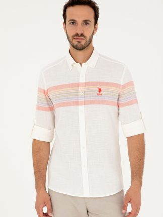 پیراهن مردانه گل انار یو اس پولو