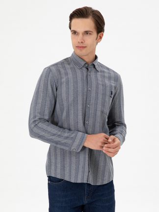 پیراهن مردانه آبی تیره یو اس پولو