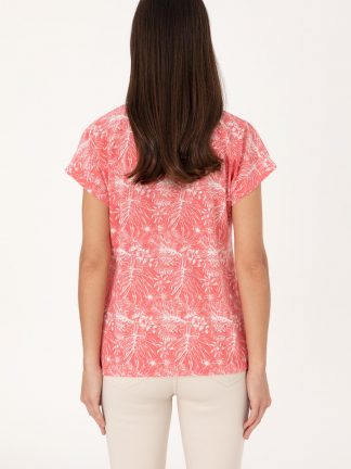 تیشرت زنانه صورتی تیره یو اس پولو