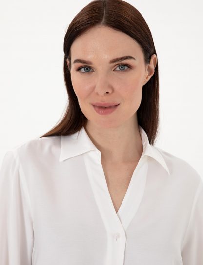 شومیز زنانه سفید پیرکاردین