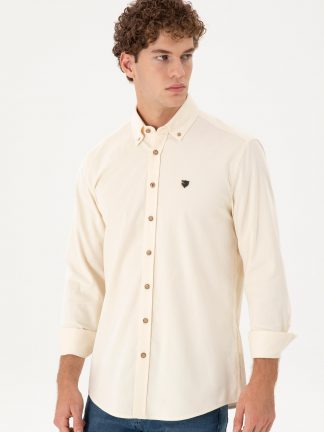 پیراهن مردانه کرم یو اس پولو