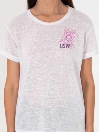 تیشرت زنانه سفید یو اس پولو