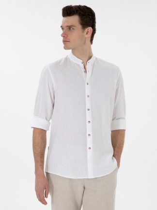 پیراهن مردانه سفید پیرکاردین