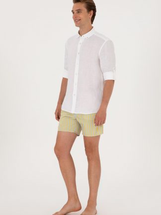 شلوارک مردانه زرد تیره یو اس پولو