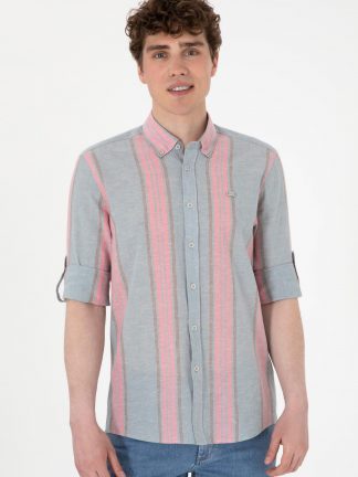 پیراهن مردانه آلبالویی یو اس پولو