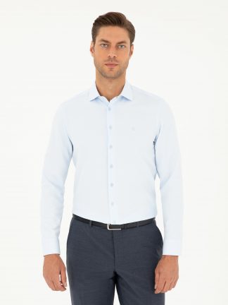 پیراهن مردانه آبی روشن پیرکاردین