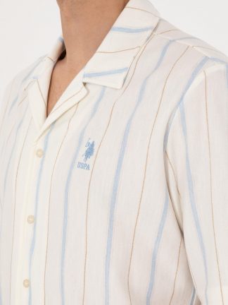 پیراهن مردانه سفید یو اس پولو