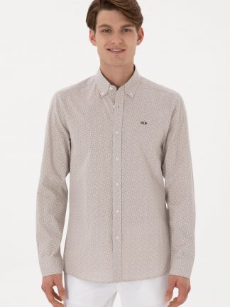 پیراهن مردانه طوسی یو اس پولو