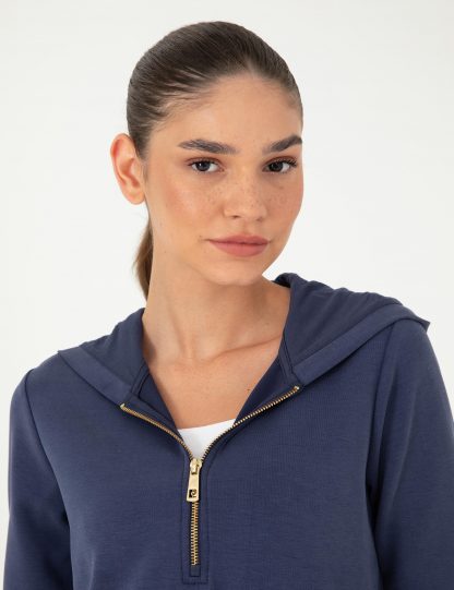 هودی زنانه سرمه ای پیرکاردین