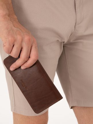 کیف پول و کارت مردانه قهوه ای پیرکاردین
