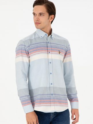 پیراهن مردانه آبی تیره یو اس پولو