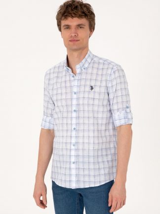 پیراهن مردانه آبی یو اس پولو