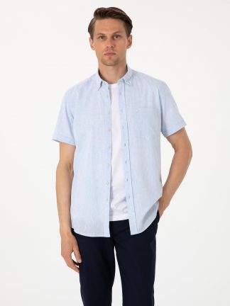 پیراهن مردانه آبی روشن پیرکاردین