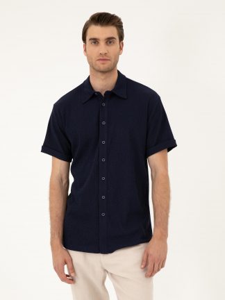 پیراهن مردانه سرمه ای پیرکاردین