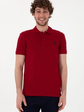 پولوشرت مردانه زرشکی یو اس پولو