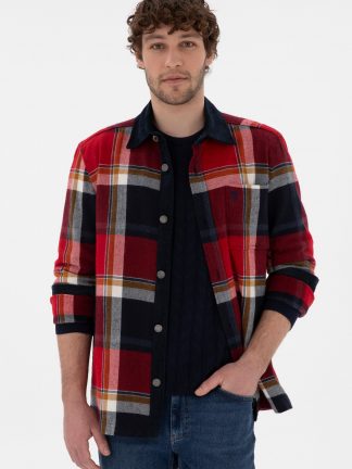 پیراهن مردانه قرمز یو اس پولو