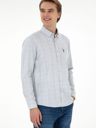 پیراهن مردانه طوسی یو اس پولو