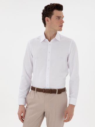 پیراهن مردانه سفید پیرکاردین