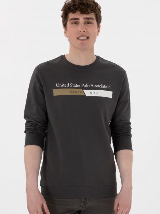 سویشرت مردانه خاکستری تیره یو اس پولو