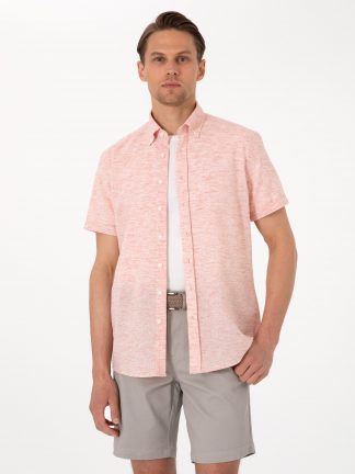 پیراهن آستین کوتاه مردانه مرجانی پیرکاردین