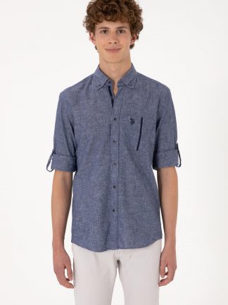 پیراهن مردانه سرمه ای یو اس پولو