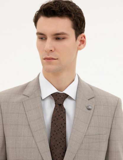 کت و شلوار مردانه قهوه ای روشن پیرکاردین